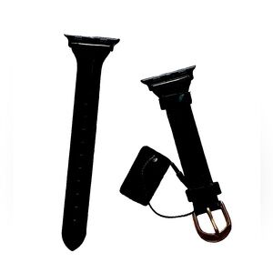 Adepoy - Apple Watch Bands 38mm 40mm - Genuine Patent Black Leather Wristband